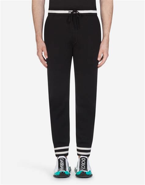 jogger dolce gabbana|Stretch wool jogging pants in Black for Men .